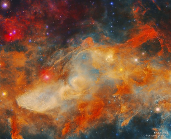 The Blue Horsehead Nebula in Infrared